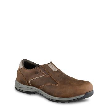 Red Wing ComfortPro Safety Toe Slip-On Mens Safety Shoes Brown - Style 6705